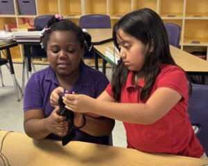 kids making something at school